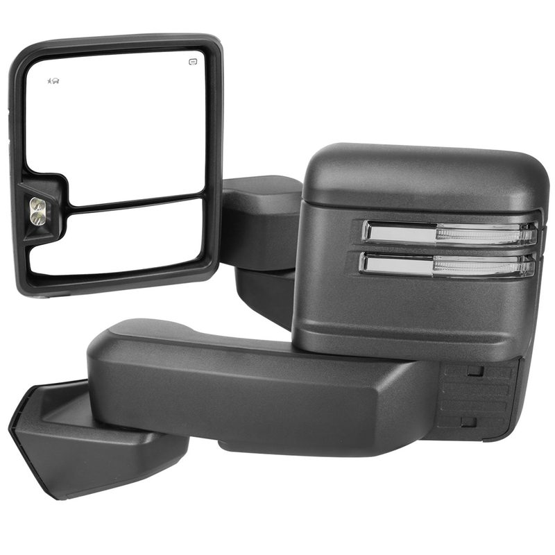 2019-2022 GMC Sierra 1500 Heated Black Towing Mirrors &Turn Signal