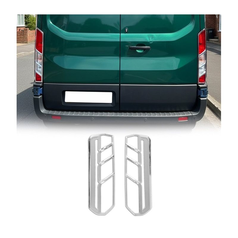2015-2026 Ford Transit 150 Rear Brake Stop Light Frame Trim Silver 2 Pcs