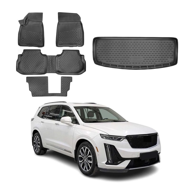 2020-2025 Cadillac XT6 Floor Mats & Cargo Liner Full Set Black