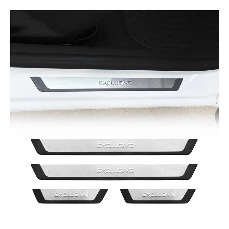 Mitsubishi Outlander Door Sill Scuff Plate Scratch Protector Exclusive Brushed Stainless Steel 4Pcs