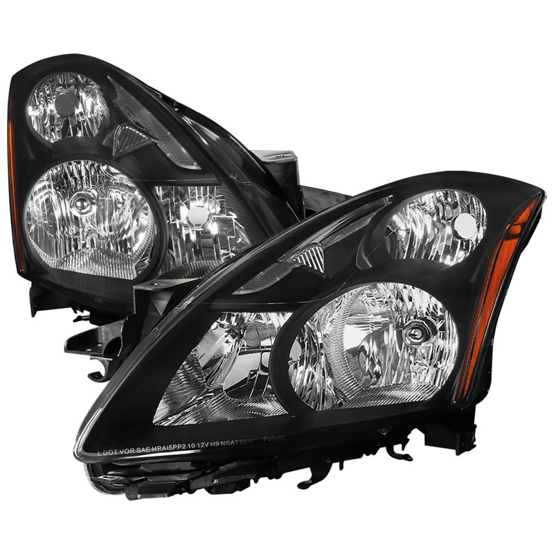 2010-2012 Nissan Altima Sedan Factory Style Headlights Matte Black/Clear Lens