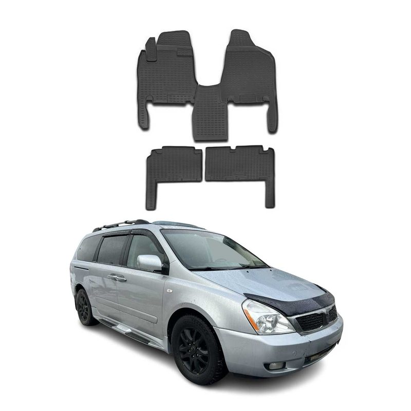 2006-2014 Hyundai Entourage Floor Mats Liners Full Set All Weather Black