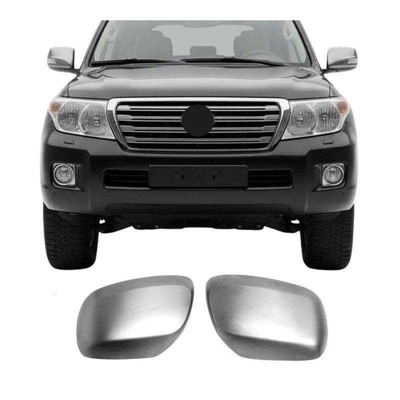 2008-2015 Lexus LX 570 Side Mirror Cover Caps Brushed Stainless Steel Silver 2 Pcs