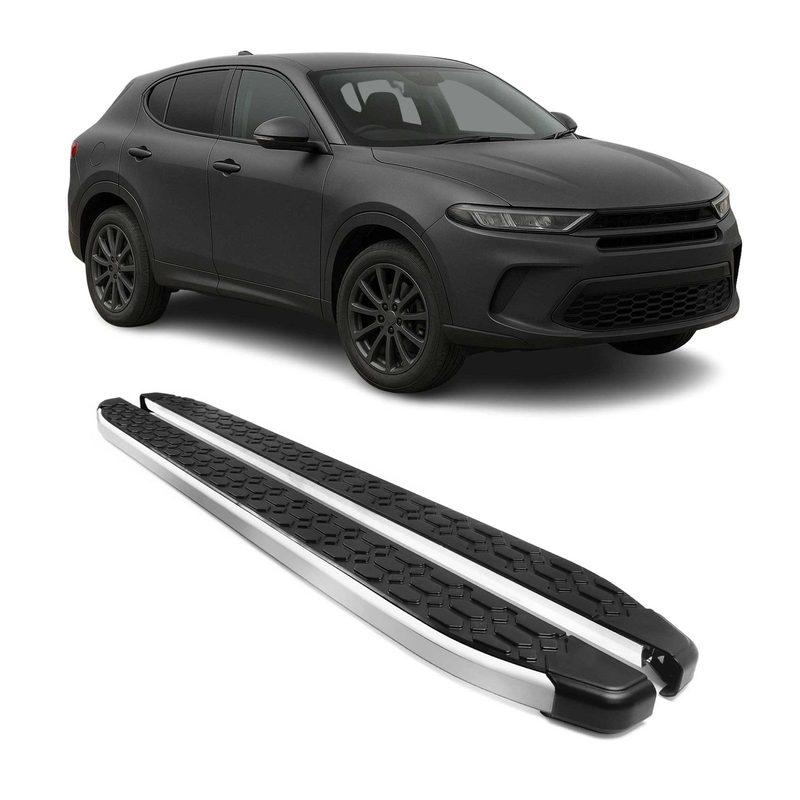 2023-2025 Dodge Hornet Running Boards Side Steps Silver & Black