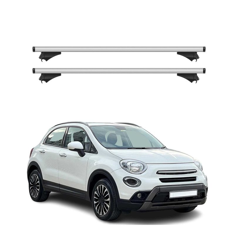 2016-2023 Fiat 500X Roof Rack Cross Bars Silver
