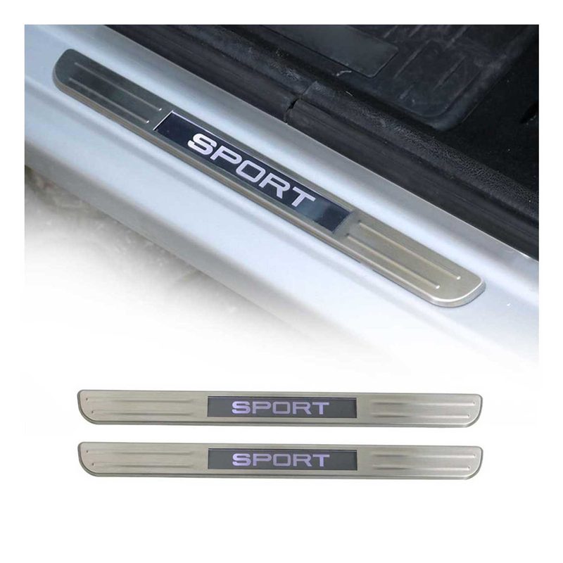 Hyundai Genesis Coupe Door Sill Scuff Plate Illuminated Sport Stainless Steel Silver 2 Pcs