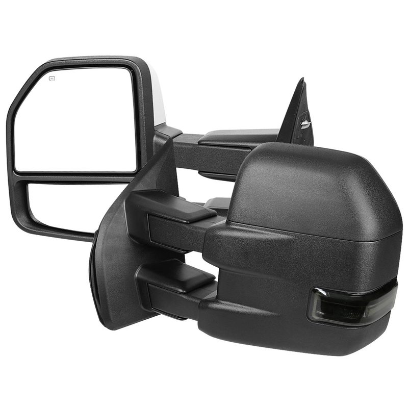 2015-2020 Ford F-150 Heated 8Pin/22Pin Towing Mirrors Smoke & Turn Signal