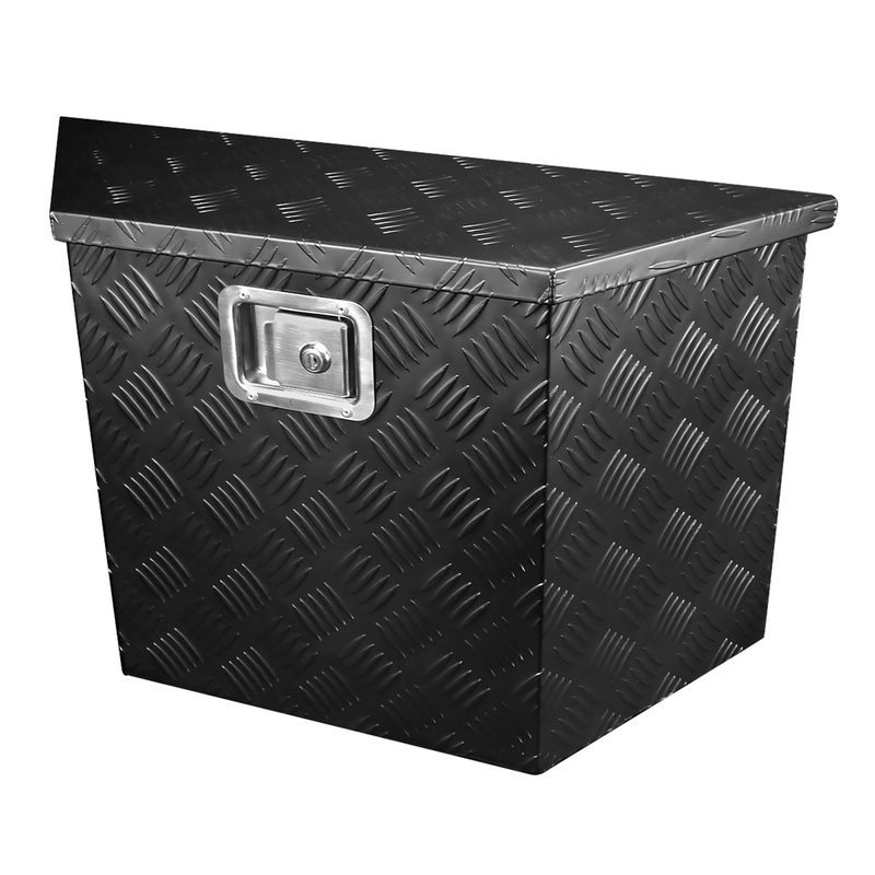 Universal 15~28" Black Heavy Duty Truck Trailer Tongue Tool Box w/ Lock & Keys