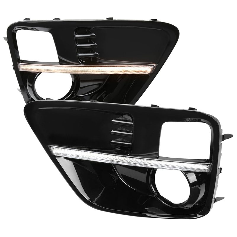 2015-2017 Subaru Impreza WRX STI LED Signal Fog Light Bezels Glossy Black