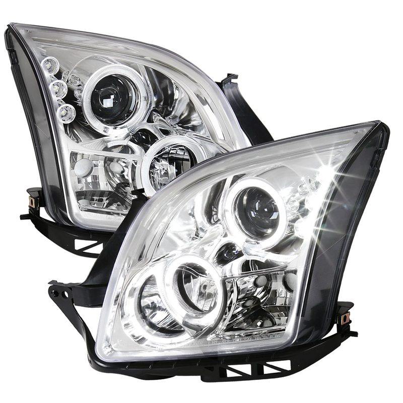 2006-2009 Ford Fusion Dual Halo Projector Headlights Chrome/Clear Lens