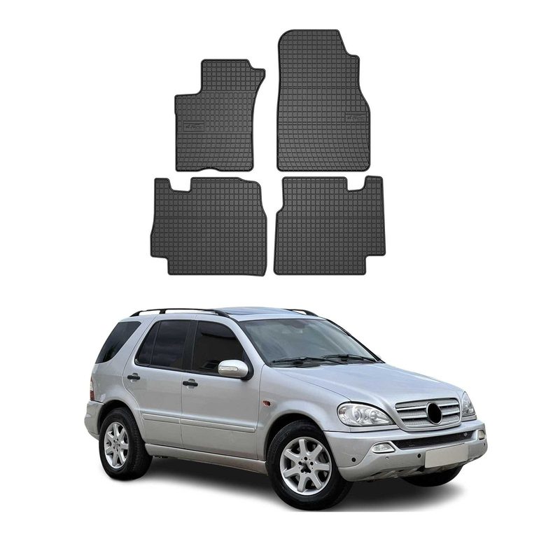 1997-2005 Mercedes M ML Class W163 Floor Mats Liners Full Set All Weather Rubber Black