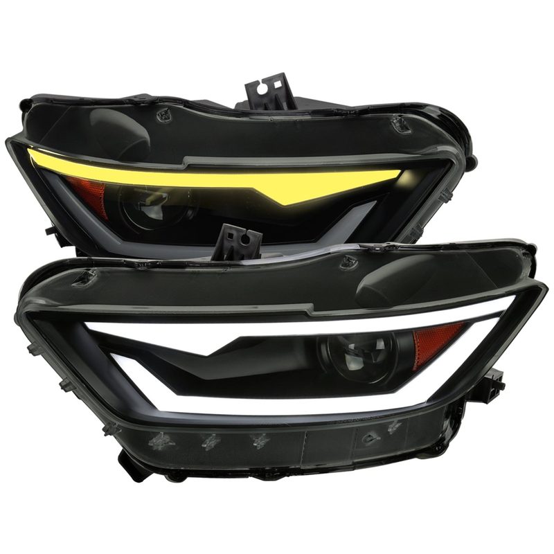 2015-2017 Ford Mustang/2018-2020 Shelby HID/Xenon LED Signal Headlights Smoke