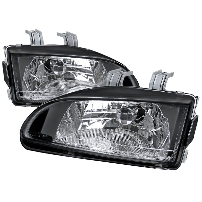 1992-1995 Honda Civic Factory Style Crystal Headlights Matte Black/Clear Lens