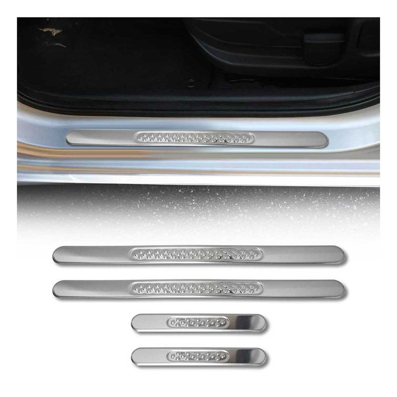 Dodge Nitro Door Sill Scuff Plate Scratch Protector Gloss Stainless Steel Silver 4 Pcs