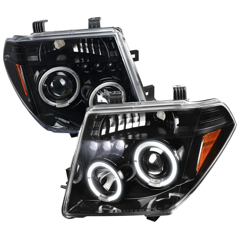 2005-2007 Nissan Pathfinder/ 05-2008 Frontier Dual Halo Headlights Jet Black