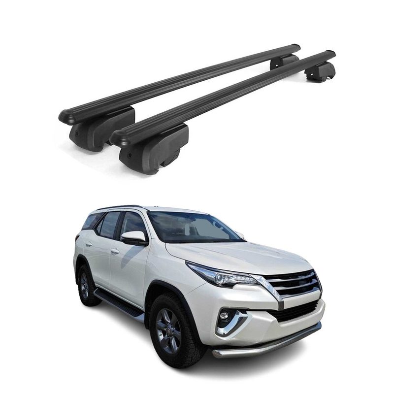Black Roof Rail Rack Cross Bars 47" Aluminum Luggage Carrier