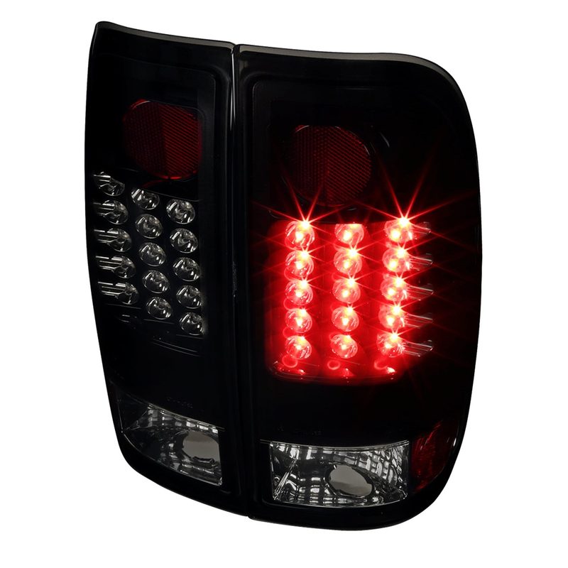 1997-2007 Ford F-150/F-250/350/450/550 LED Tail Lights Glossy Black/Smoke