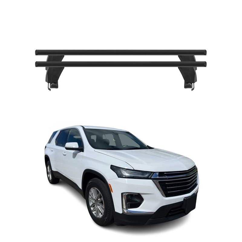 Top Roof Racks Cross Bars Carrier for Chevrolet Traverse 2018-2024 Alu Black 2x
