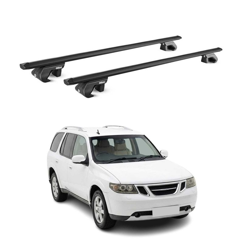 Roof Rack Cross Bars Luggage Carrier for Saab 9‑7X 2005-2009 Alu Black 2Pcs