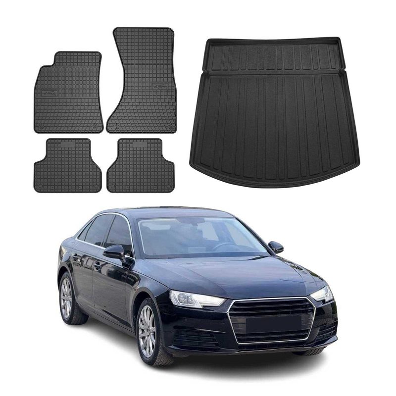 2017-2025 Audi A4 Sedan Floor Mats & Cargo Liner Full Set All Weather Black