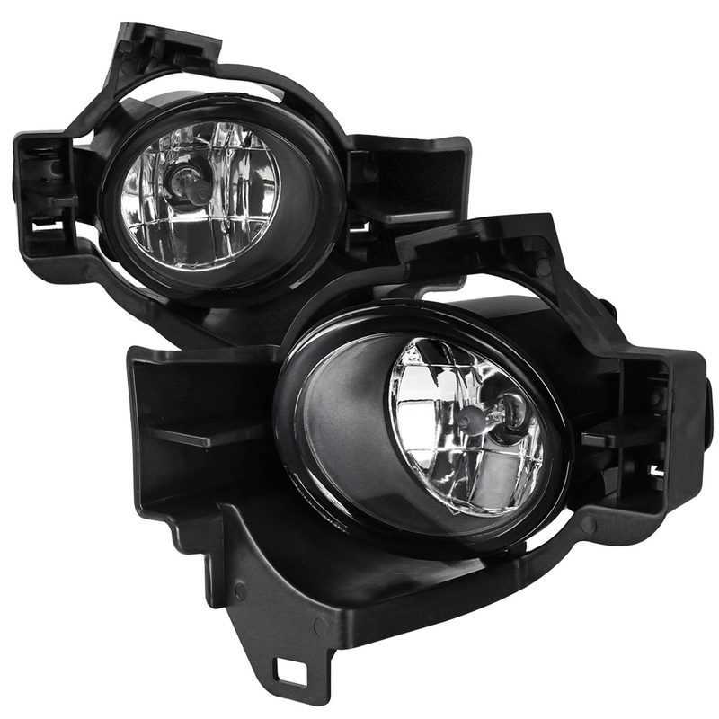2010-2012 Nissan Altima Sedan H11 Fog Lights Kit Chrome Housing/Clear Lens