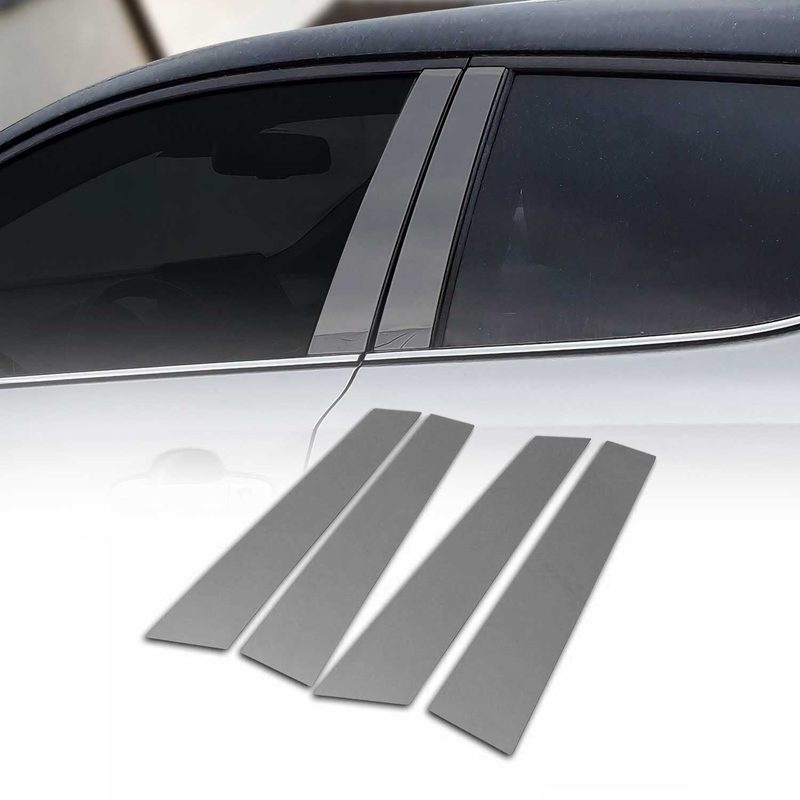 2011-2016 Mini Countryman R60 Window B Pillar Posts Door Trim Stainless Steel Dark 4x