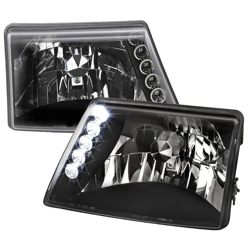 1998-2000 Ford Ranger Factory Style Headlights Matte Black/Clear Lens