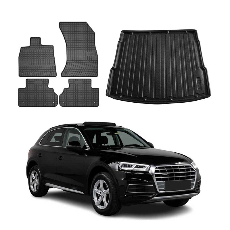 2018-2025 Audi Q5 / Q5 PHEV / SQ5 2.gen Floor Mats & Cargo Liner Full Set All Weather Black
