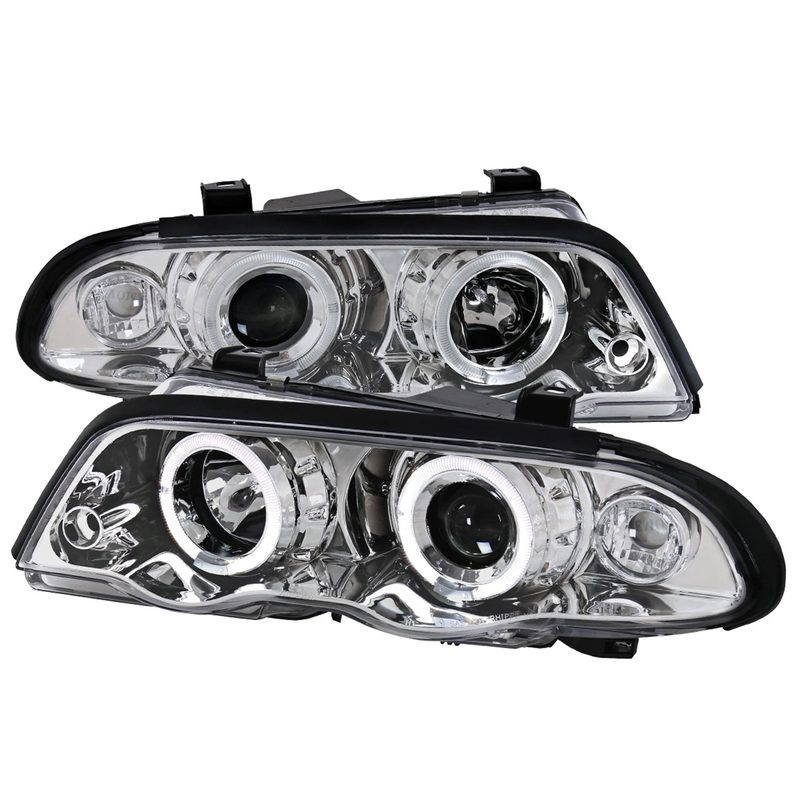 1999-2001 BMW E46 3 Series Sedan Dual Halo Projector Headlights Chrome/Clear