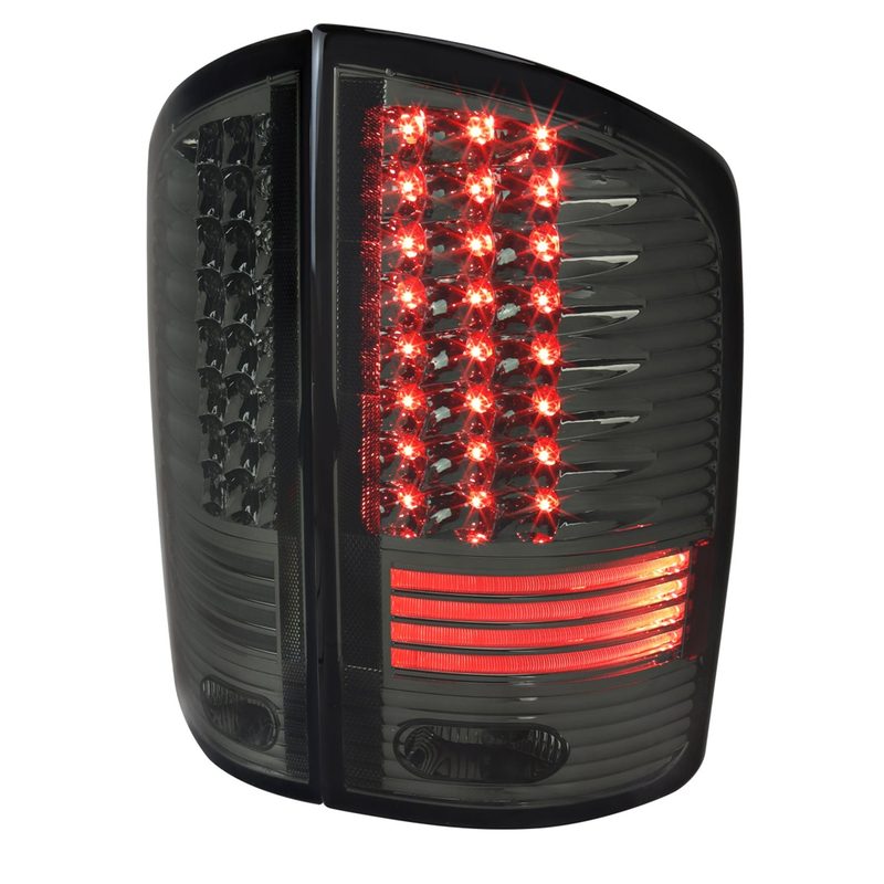 2002-2006 Dodge RAM V2 LED Tail Lights Chrome Housing/Smoke Lens