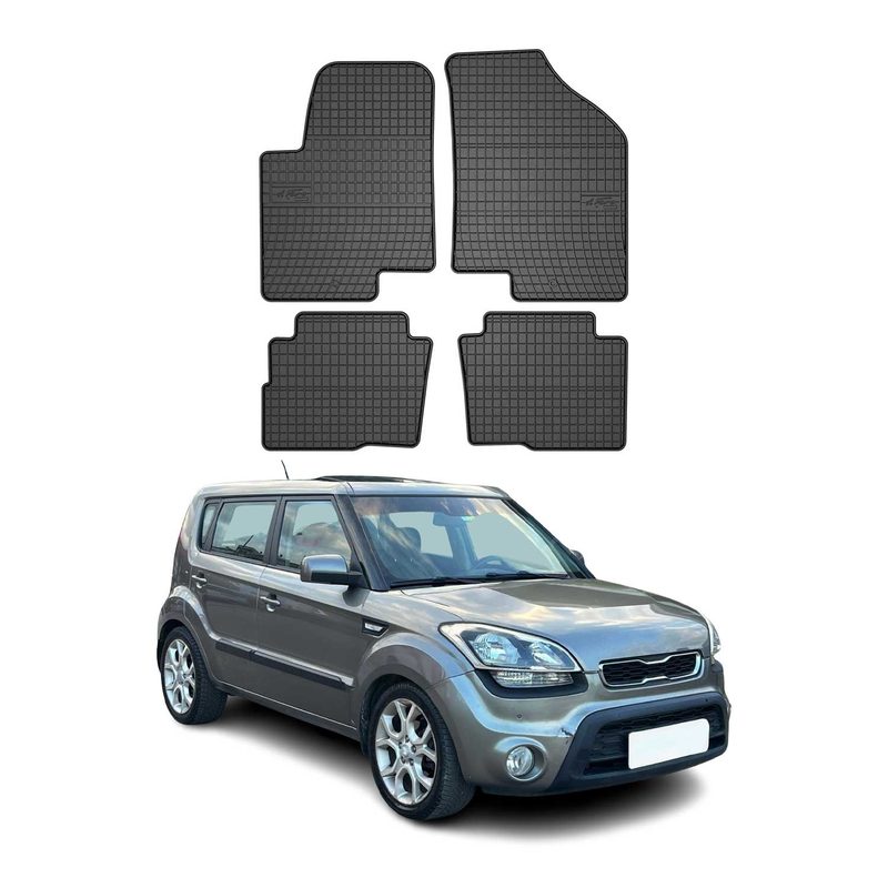2010-2013 Kia Soul Floor Mats Liners Full Set All Weather Rubber Black