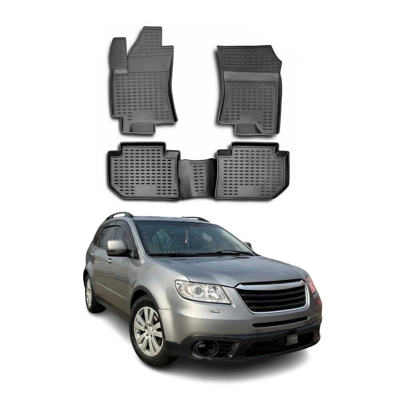2008-2014 Subaru Tribeca Floor Mats Liners Full Set All Weather Black