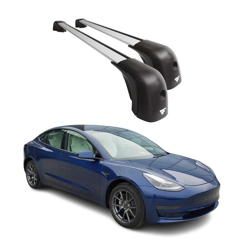 2017-2024 Tesla Model 3 Roof Racks Cross Bars Silver