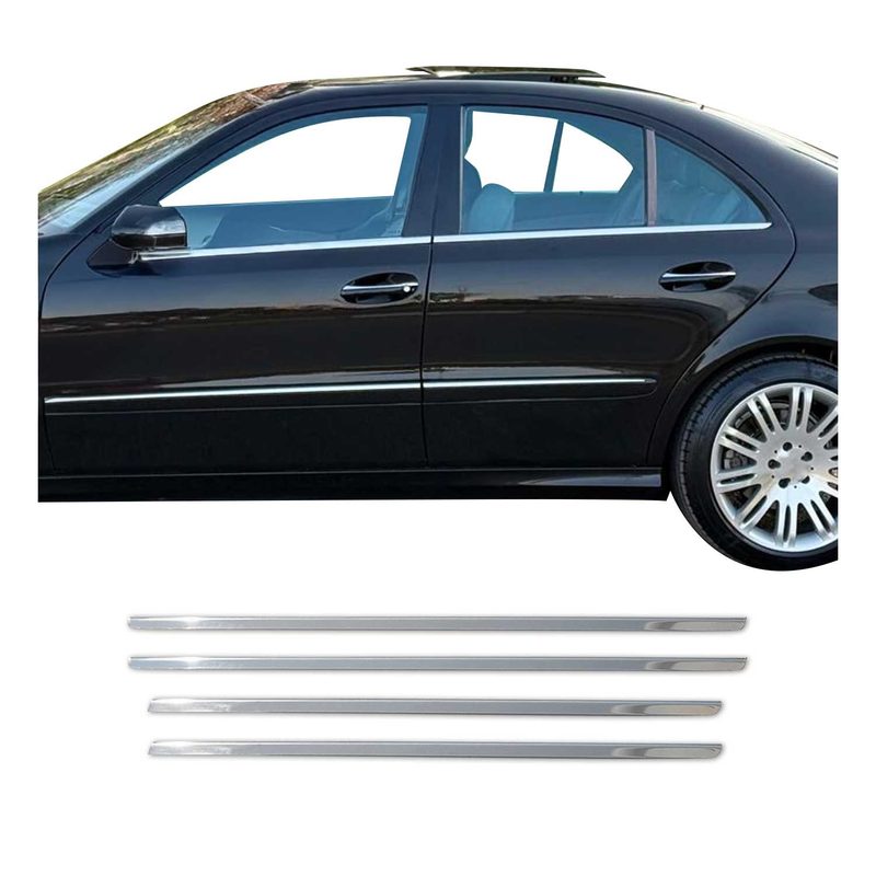 2004-2009 Mercedes E Class W211 Sedan Window Molding Trim Streamer Stainless Steel 4x