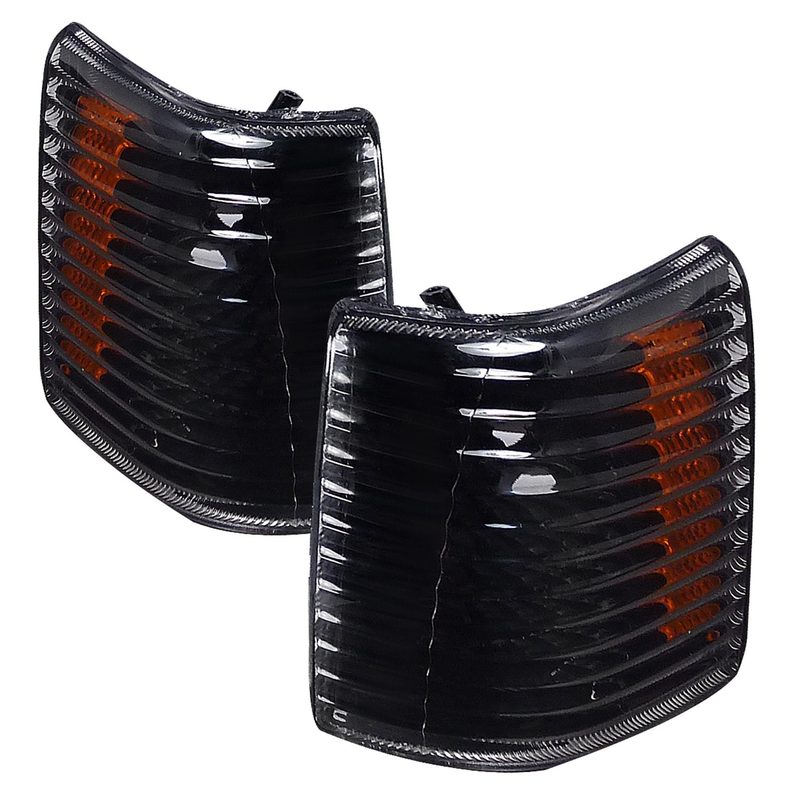 1993-1998 Jeep Grand Cherokee Corner Lights Amber Reflectors Matt Black