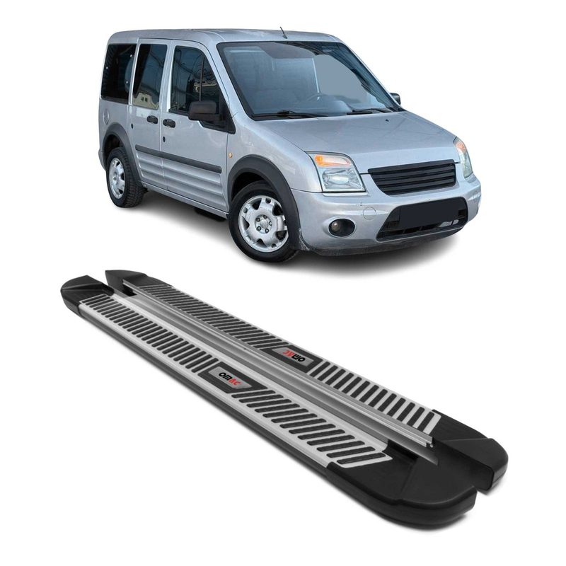 2010-2013 Ford Transit Connect L1 SWB Running Boards Side Steps Silver & Black