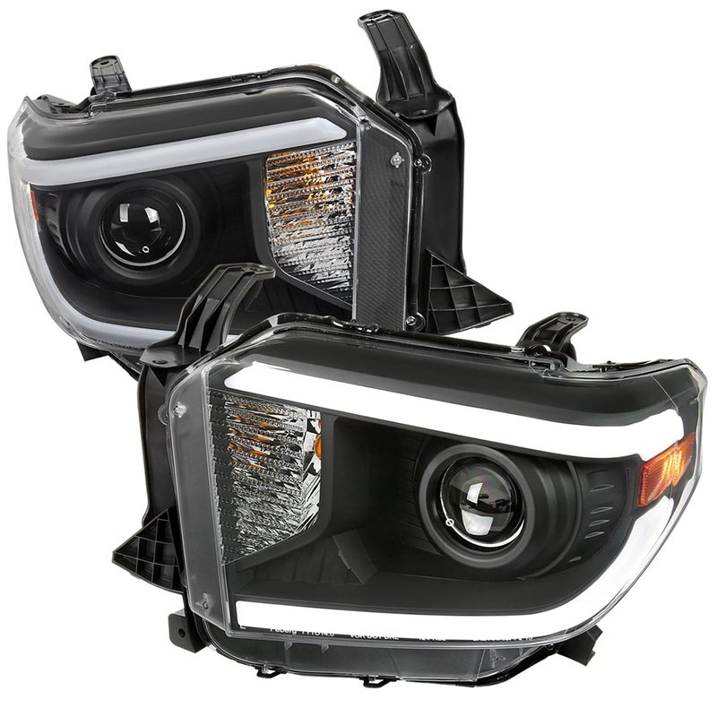 2014-2021 Toyota Tundra LED Turn Signal LED Bar Projector Headlights Black