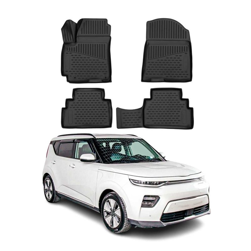 2020-2025 Kia Soul 3.gen Floor Mats Liners Full Set All Weather Black