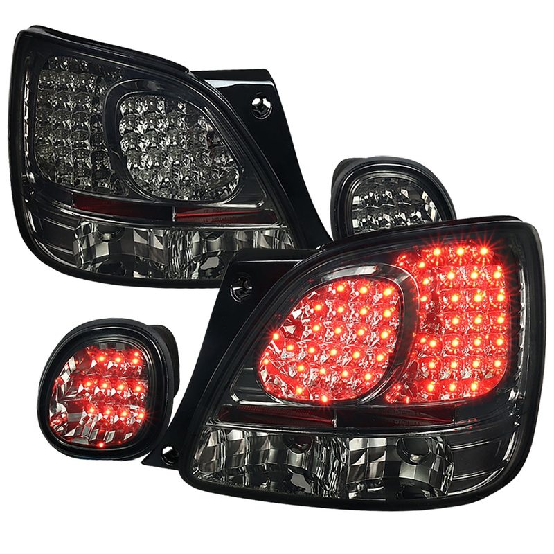 1998-2005 Lexus GS300/GS400/GS430 LED Tail & Trunk Lights Chrome/Red Smoke