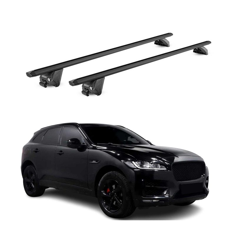 Roof Rack Cross Bars Luggage Carrier for Jaguar F-Pace 2017-2025 Alu Black 2x