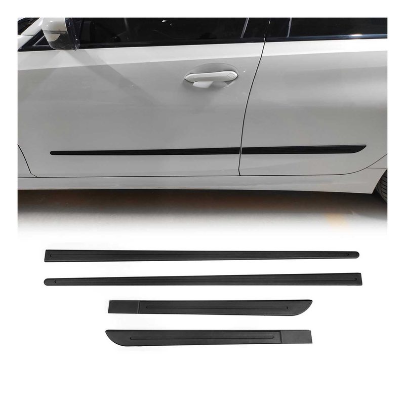 Audi Side Door Molding Trim Skirt Garnish Black 4 Pcs