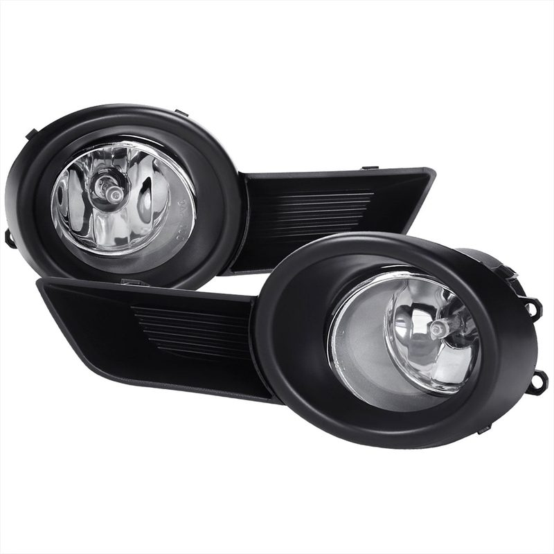 2008-2011 Toyota Highlander 12V/55W H11 Fog Lights Kit Chrome/Clear Lens