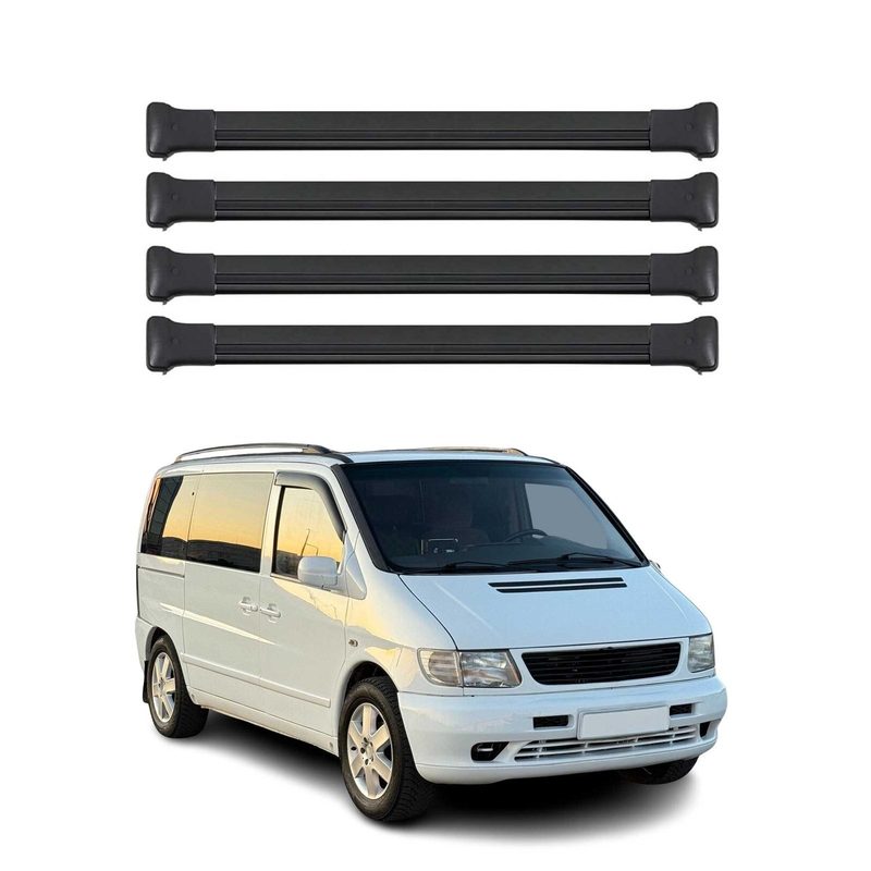 2010-2014 Mercedes Vito W639 Roof Rack Cross Bars 4Pcs Black