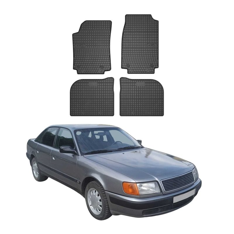 1982-1997 Audi A6 C4 Floor Mats Liners Full Set All Weather Rubber Black