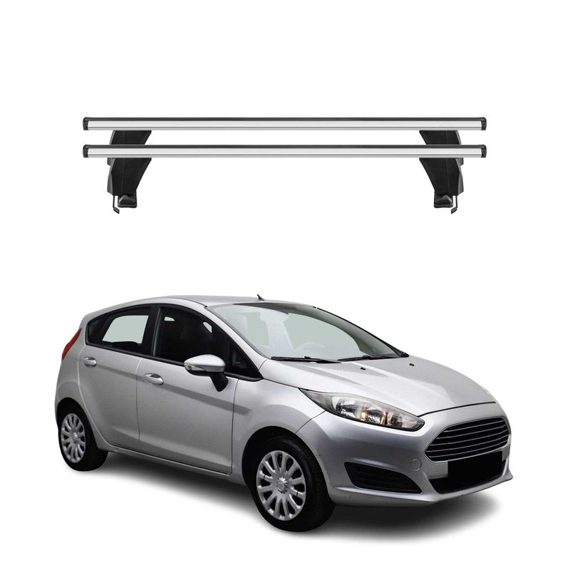 2014-2019 Ford Fiesta Hatchback Roof Rack Cross Bars Silver