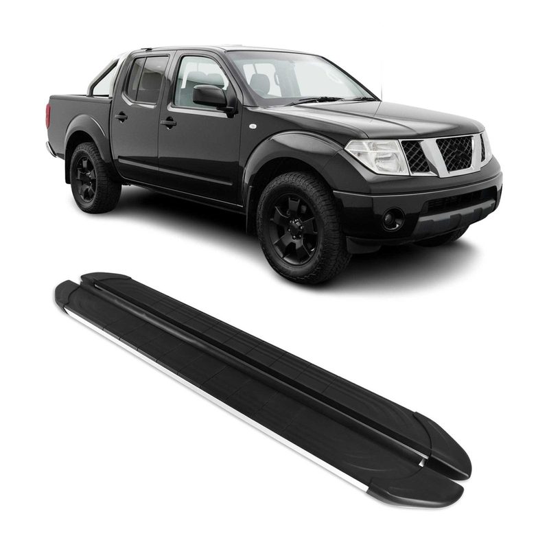 2005-2021 Nissan Frontier Running Boards Side Steps Silver & Black