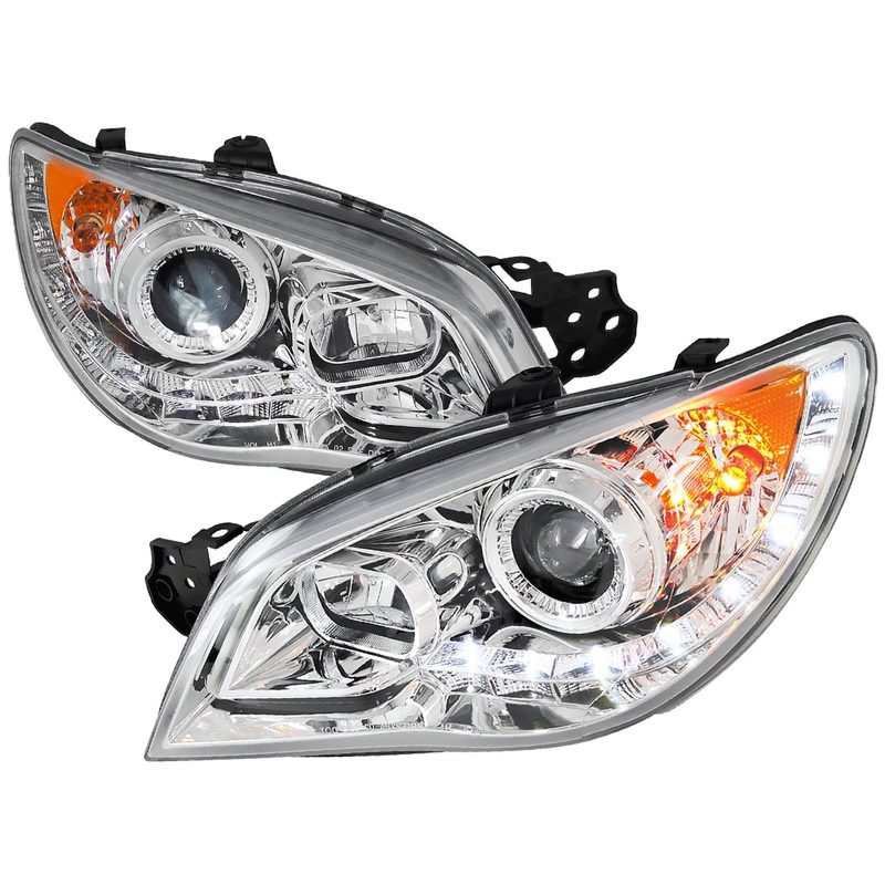 2006-2007 Subaru Impreza WRX/STI Projector Headlights LED Light Strip Chrome