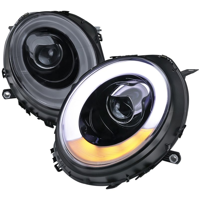 2007-2015 Mini Cooper R55 R56 R57 R58 R59 Headlights LED Signal Lights Black