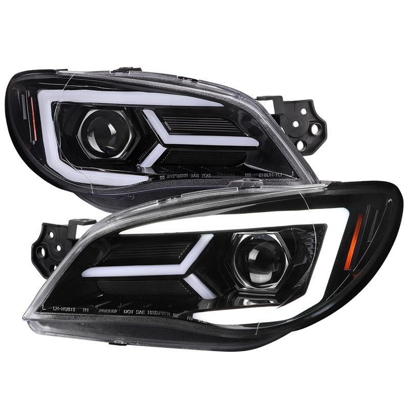 2006-2007 Subaru Impreza WRX STI LED Bar Signal Projector Headlights Black