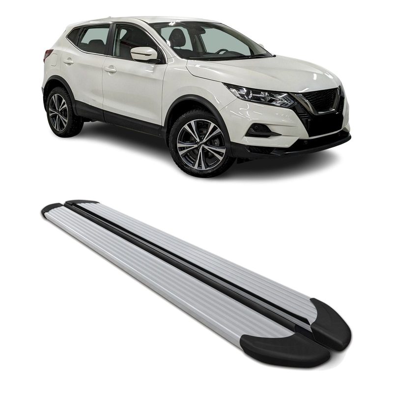 Side Step Nerf Bars Running Board for Nissan Rogue Sport 2017-2022 Silver 2 Pcs